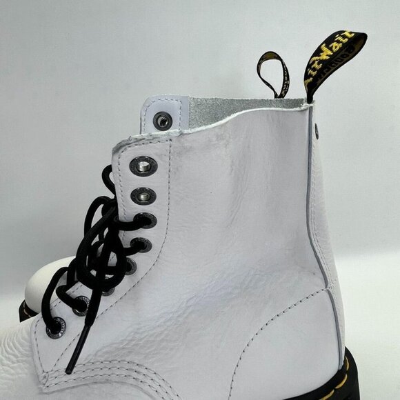 Dr Martens 1460 Pascal Max Optical White Pisa Leather Platform Boots Size US 9 - Picture 4 of 16